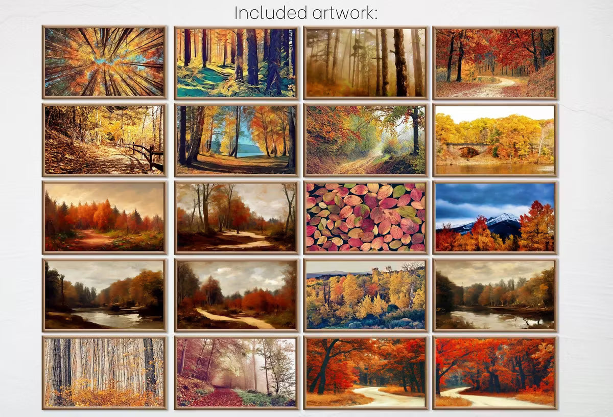 4 Seasons Samsung Frame TV Art – 160 4K Digital Wall Art Set | Autumn, Winter, Spring, Summer Landscape Decor – Frame TV Art Set