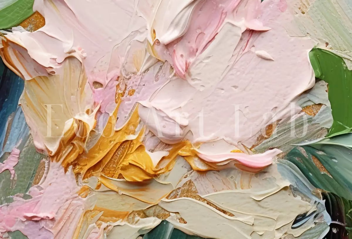 Abstract Flowers Painting | Printable Wall Art | Textured Wall Art | Vibrant Abstract Floral | Heavy Textured Painting | Floral Texture Art