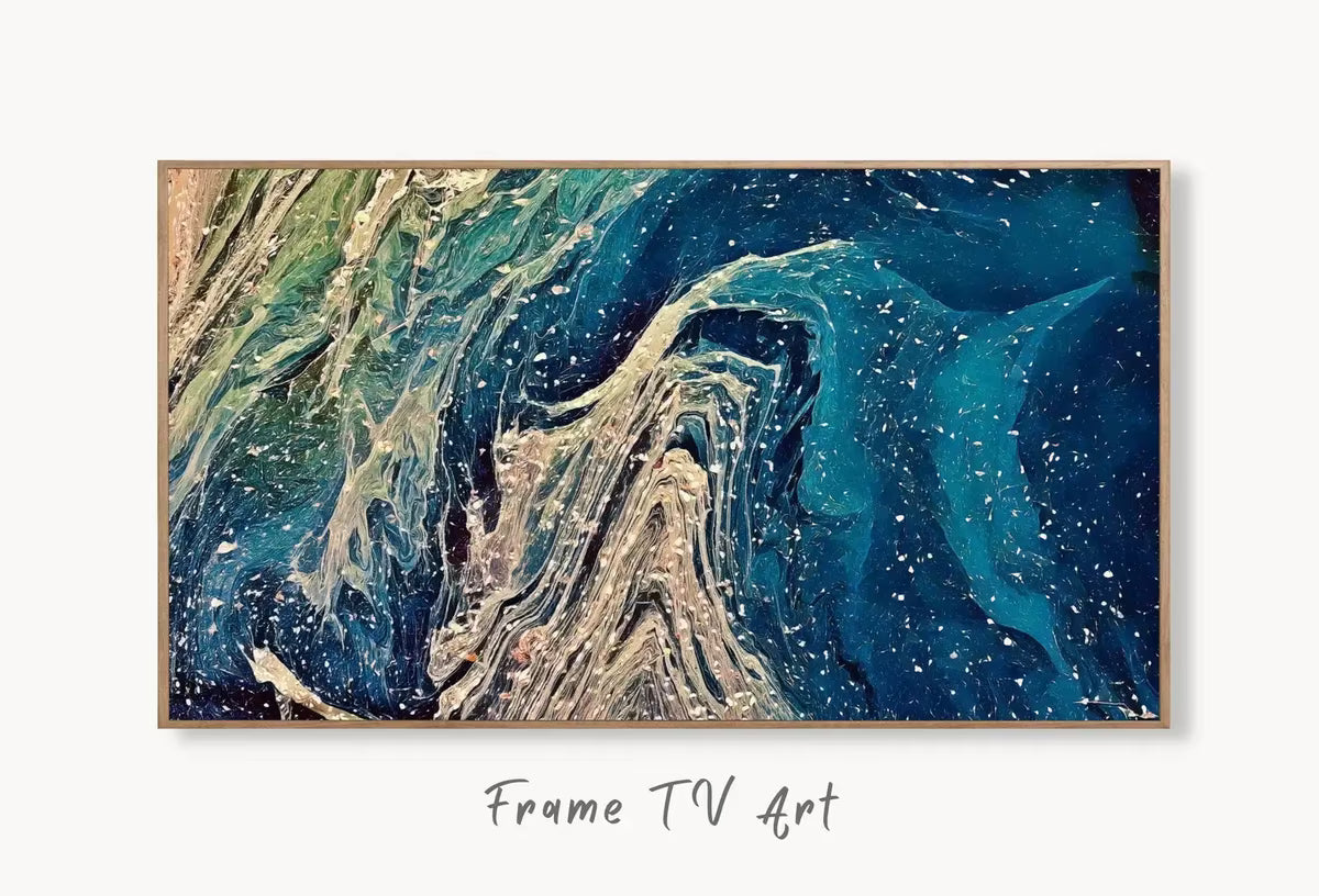 Abstract Fluid Art Painting, Frame TV Art , Art for TV, Colorful Art for Frame TV, Abstract Wall Decor – Frame TV  Art