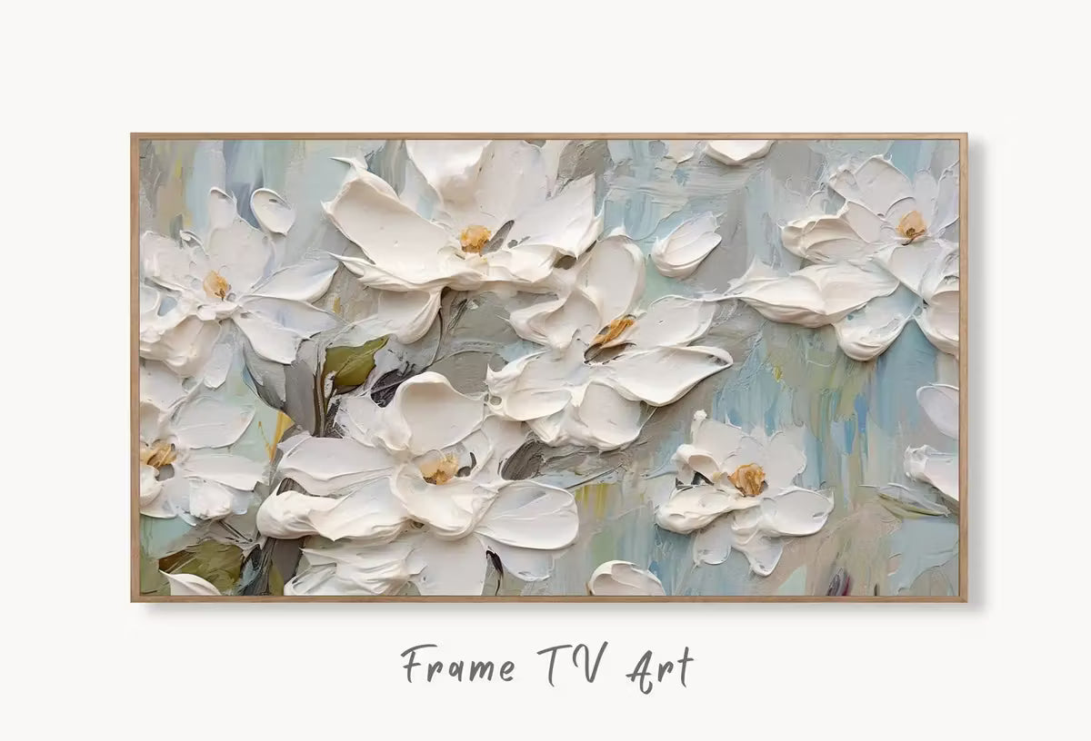 Abstract Samsung Frame TV Art | Vibrant Floral Art