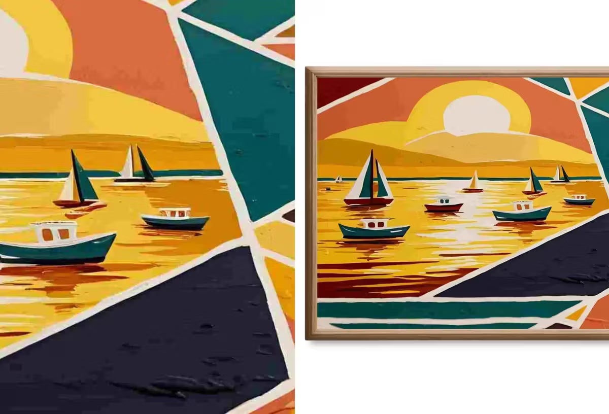 Bauhaus Art for Samsung Frame TV – Mid Century Coastal Wall Decor – Beachy Bauhaus Wall Art  – 4K 8K TV Art Set – Frame TV Art Set