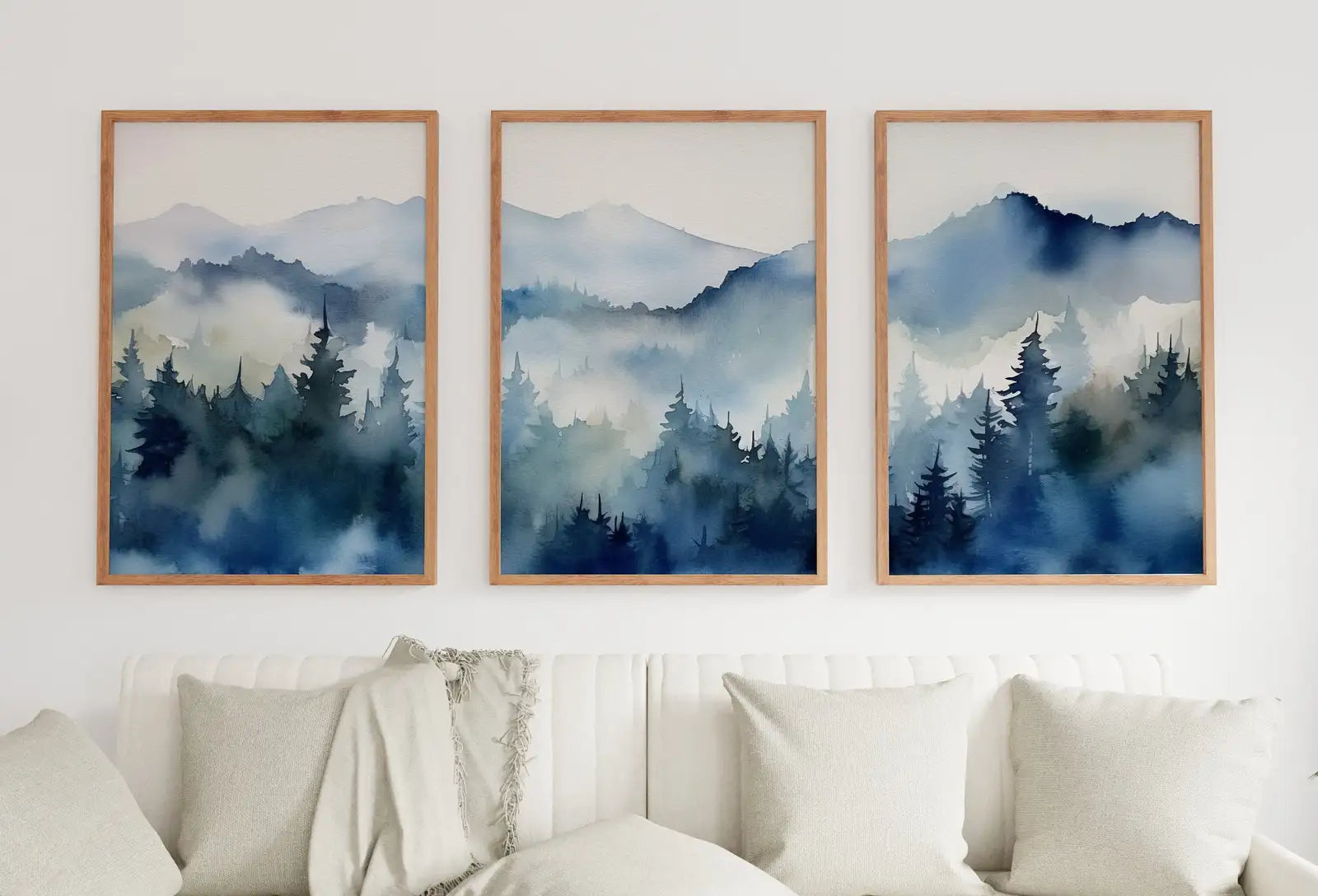 Blue Mountains Wall Art | Abstract Mountain Print Set | 3 Piece Wall Art | Landscape Print Set | Modern Home Decor | Gallery Wall Set – Printable Wall Art Set (Digital Download) – Digital Download