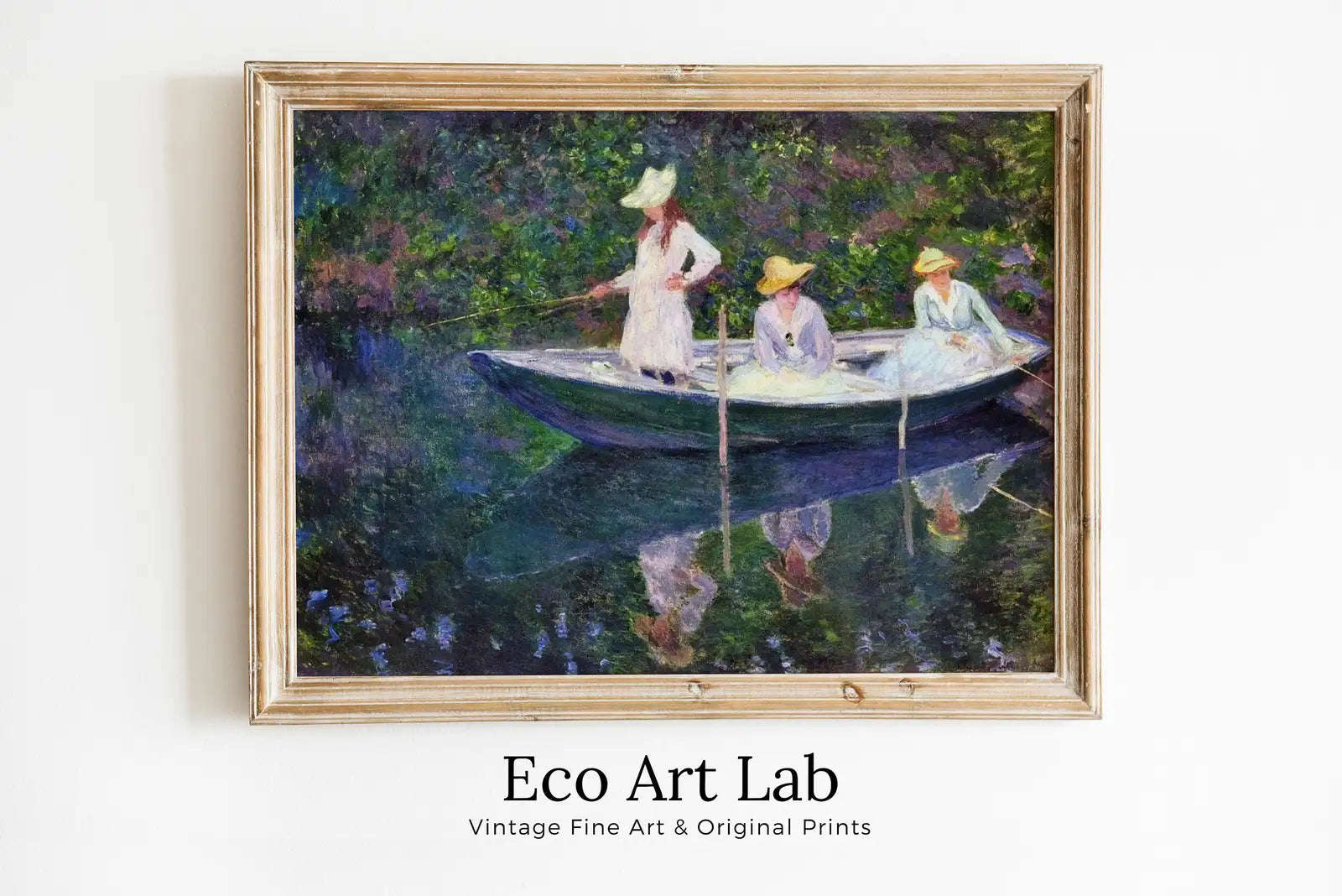 Boat in Giverny Vintage Claude Monet Oil Painting. Impressionist Landscape Print. Classic Famous Monet Print. Printable Digital Download – Printable Wall Art Digital Download – Digital Download