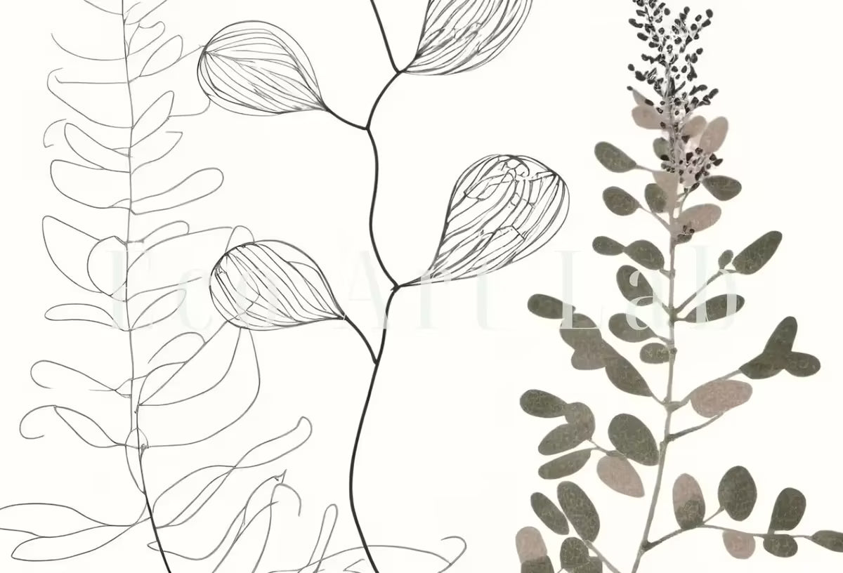 Botanical Line Art Set of 3 Prints. Neutral Wall Art Prints. Plant Prints Minimalist Modern Beige & White Wall Decor. Printable Wall Art. #2 – Printable Wall Art Set