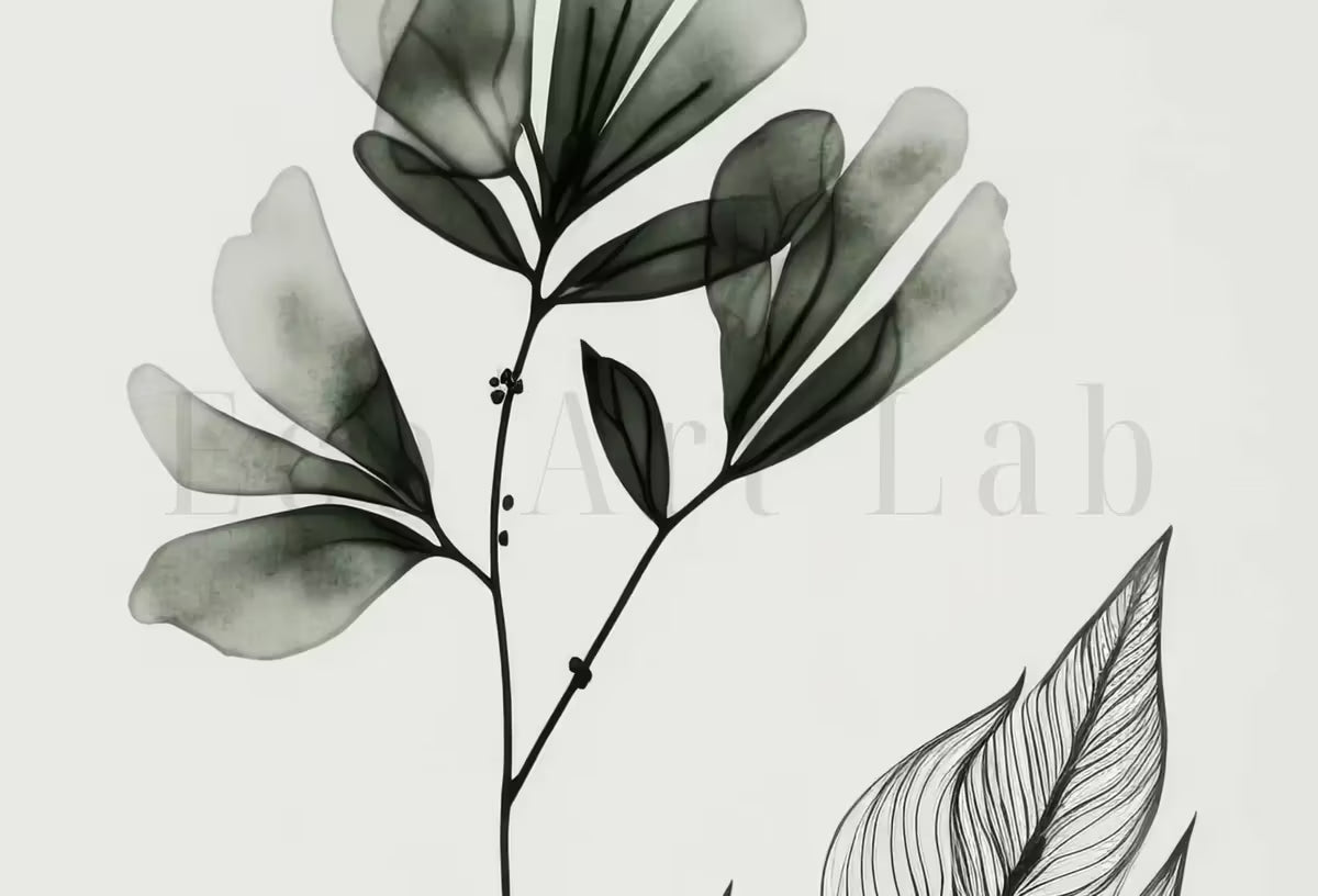 Botanical Print Set of 3. Sage Green Gallery Wall Art. Boho Wild Flowers Printable Art. Abstract Line Art. Watercolor Floral Minimalist #3 – Printable Wall Art Set