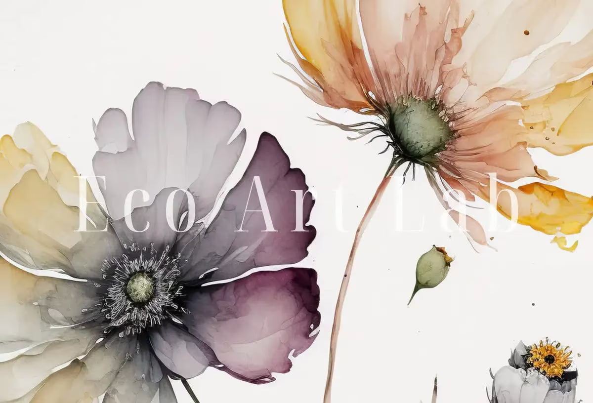 Botanical Print Set of 3. Watercolor Gallery Wall Art. Floral Printable Line Art. Wild Flowers Bouquet Art. Minimal Boho Floral Prints. #3 – Printable Wall Art Set