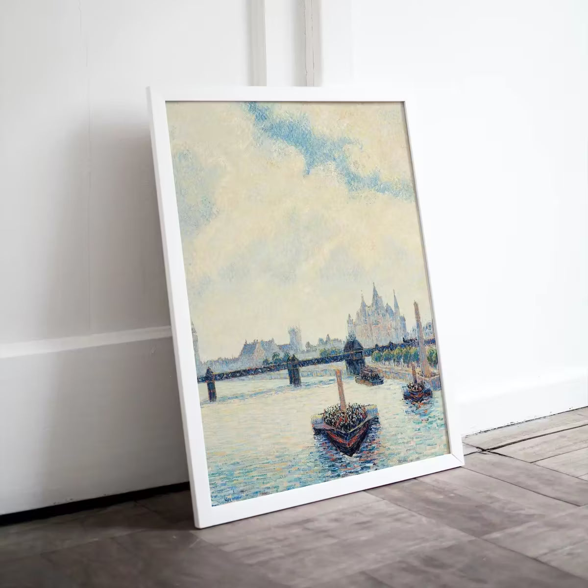 Charing Cross Bridge Vintage London Landscape Painting. Vertical Printable Wall Art. Home or Office Decor Print Digital Art Instant Download – Printable Wall Art