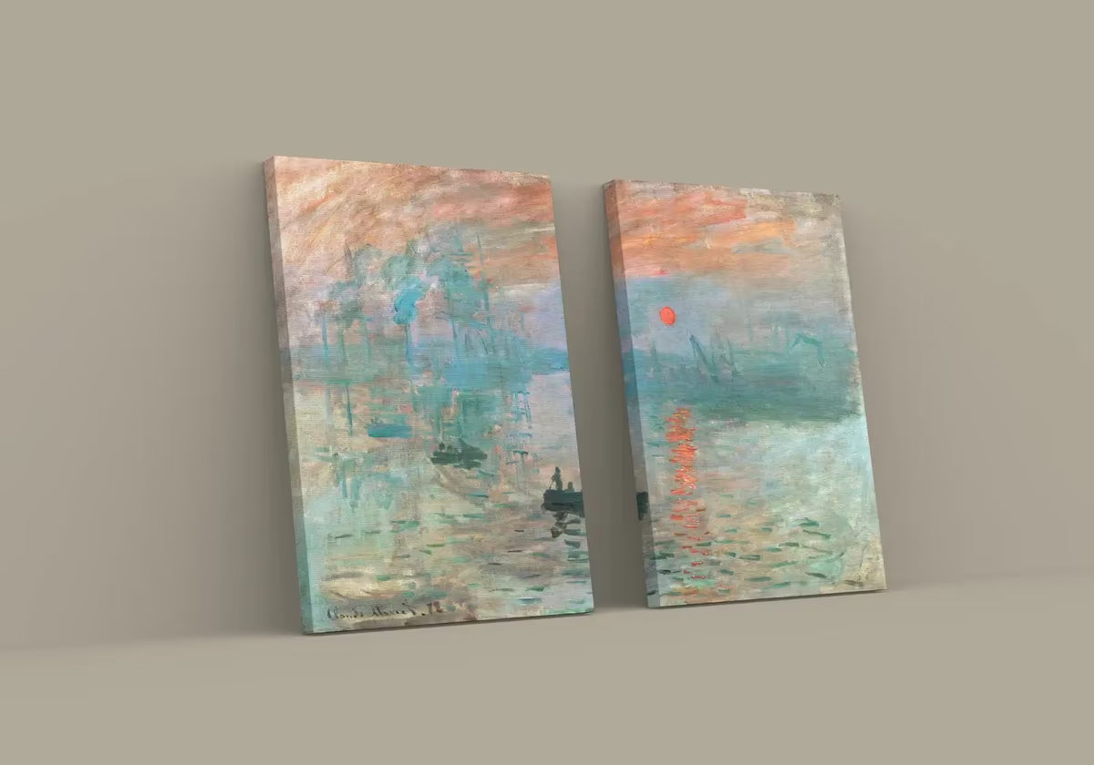 Claude Monet Famous Sunrise Painting. Set of 2 Prints. Instant Download Vintage Painting. 2 Piece Wall Art. Printable Fine Art Prints. – Printable Wall Art Set
