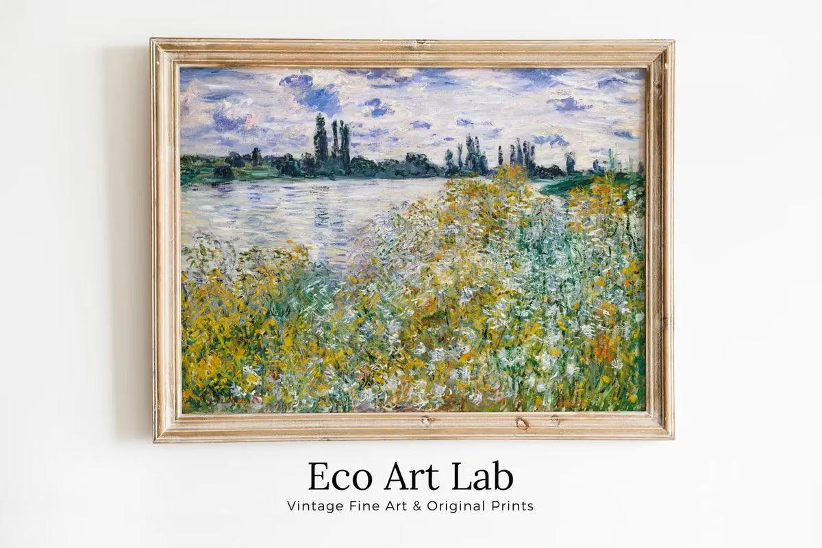 Claude Monet Flowers on The Seine Painting Famous Monet Art. Instant Download Vintage Decor. Monet Landscape Printable Wall Art. Spring Art – Printable Wall Art