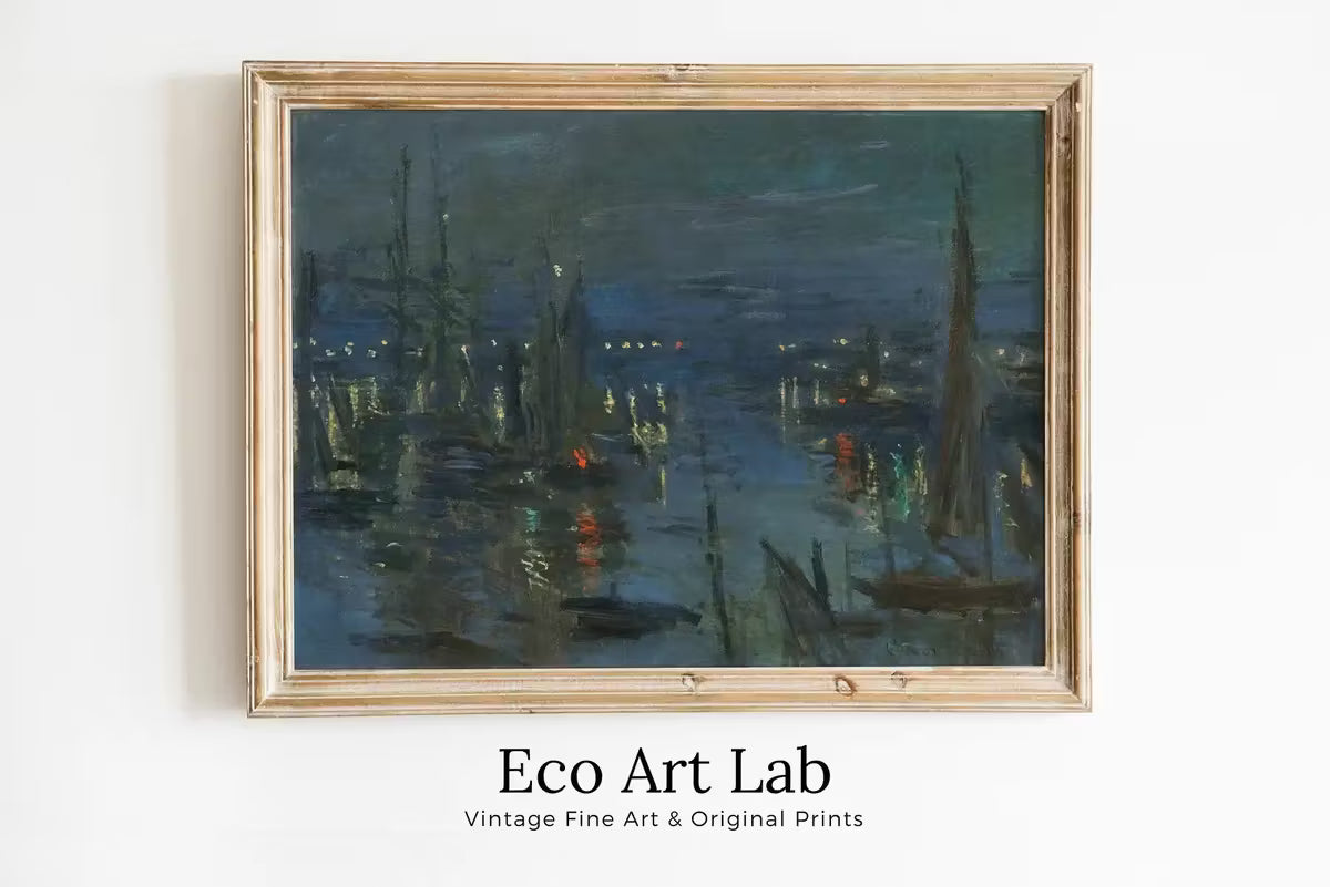 Claude Monet Le Havre Harbor in the Evening Famous Painting. Instant Download Vintage Decor. Monet Landscape Vintage Printable Wall Art – Printable Wall Art