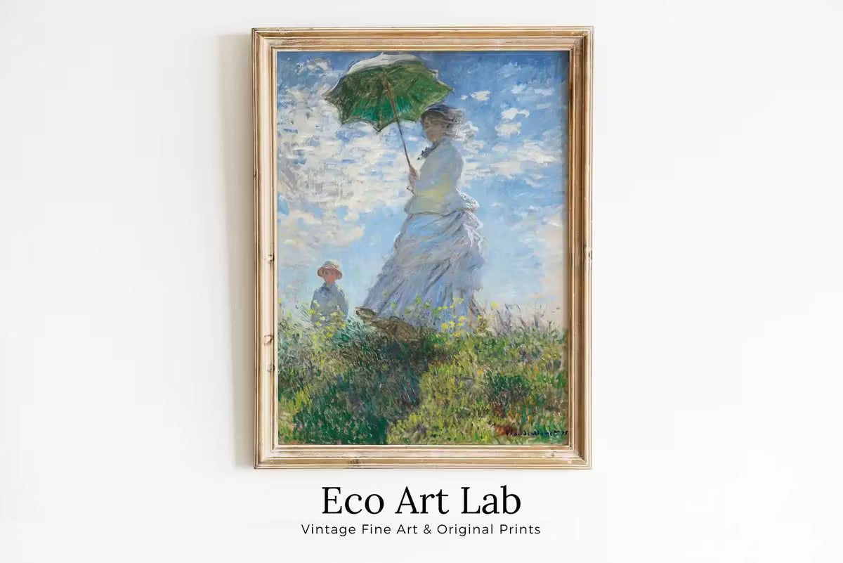 Claude Monet Woman with a Parasol Painting Famous Monet Art. Instant Download Vintage Decor. Monet Printable Wall Art. Spring Vintage Decor – Printable Wall Art