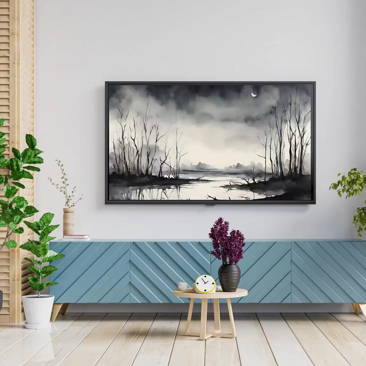 Dark Swamp Art for Samsung Frame TV I Watercolor Decor for Frame TV I Minimalist Design Digital Art for Home Interior – Frame TV  Art