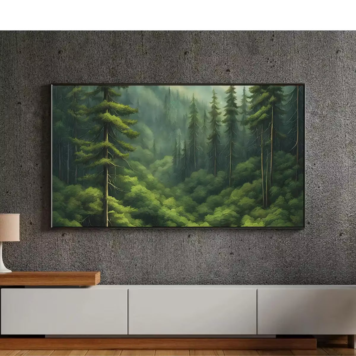 Deep Green Forest Art for Frame TV I Nature Wall Decor for Samsung Frame I 4K Forest Landscape Digital Artwork – Frame TV  Art