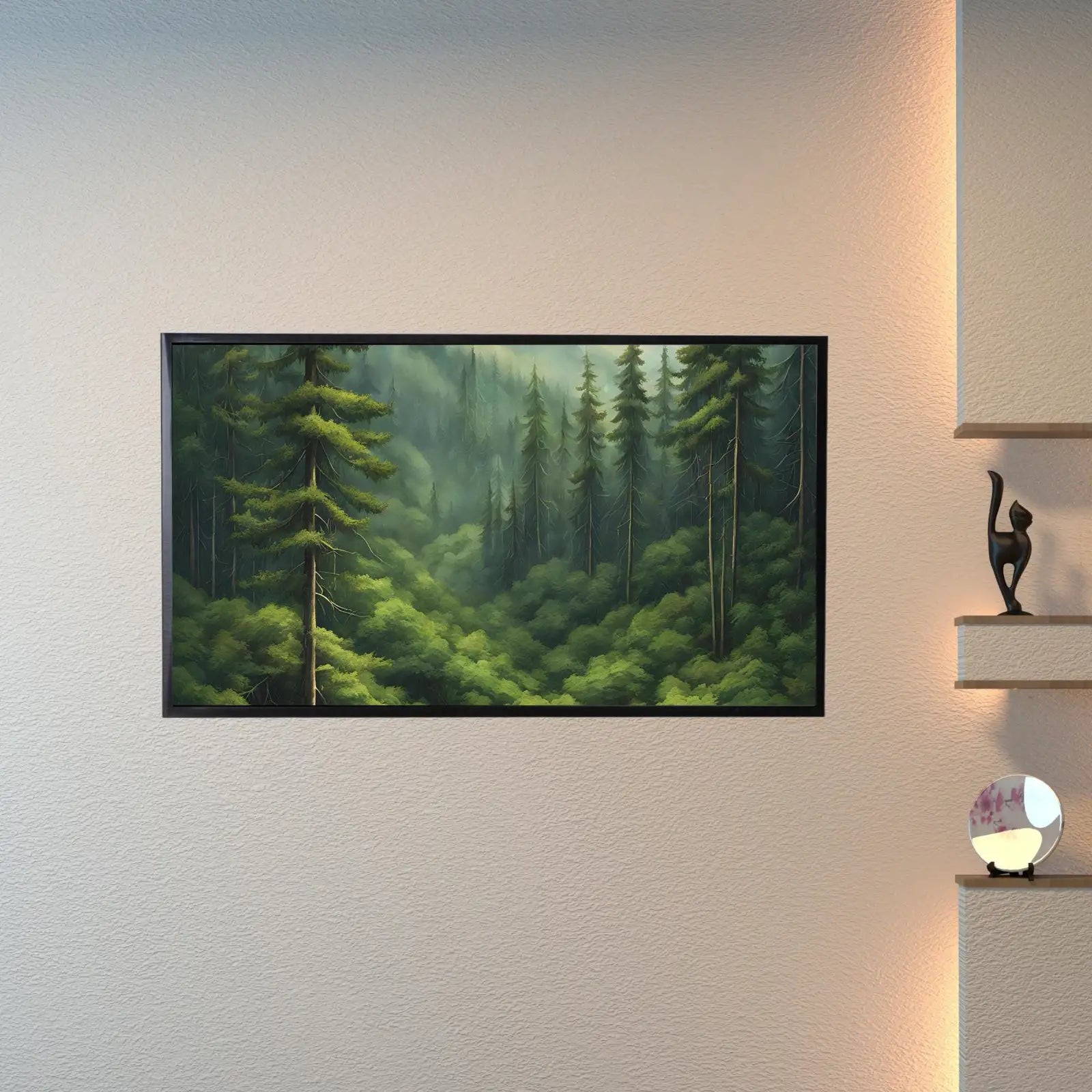 Detail view of artwork from Deep Green Forest Art for Frame TV I Nature Wall Decor for Samsung Frame I 4K Forest Landscape Digital Artwork. (variation 1)