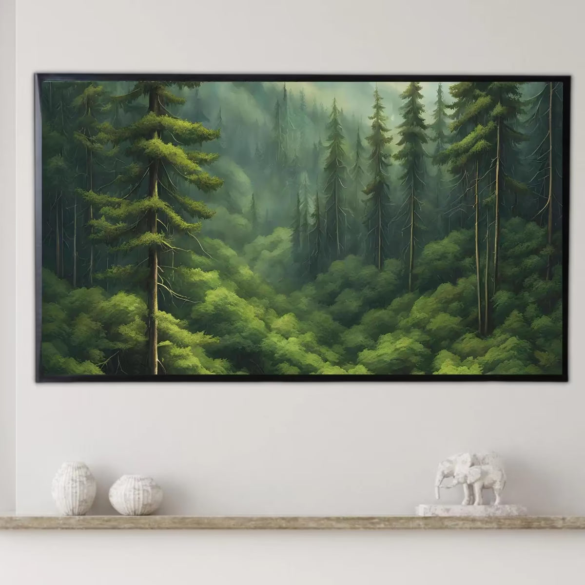Deep Green Forest Art for Frame TV I Nature Wall Decor for Samsung Frame I 4K Forest Landscape Digital Artwork – Frame TV  Art