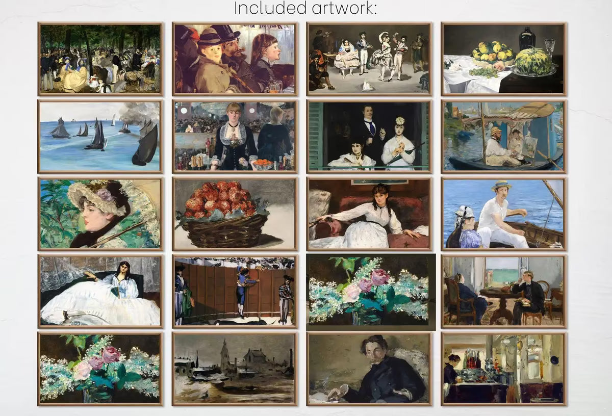 Edouard Manet Samsung Frame TV Art | Set of 40 Classic French Country Decor Impressionist Paintings | Vintage Wall Art Downloadable TV Art – Frame TV Art Set