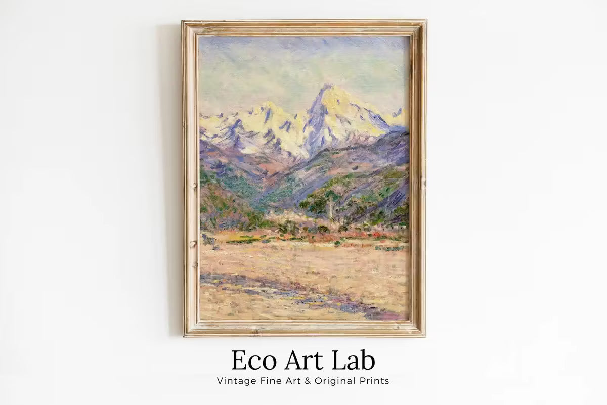 Famous Claude Monet Mountain Landscape Painting. Instant Download Vintage Decor. Monet Mountain Valley Print Printable Art. Vintage Decor – Printable Wall Art