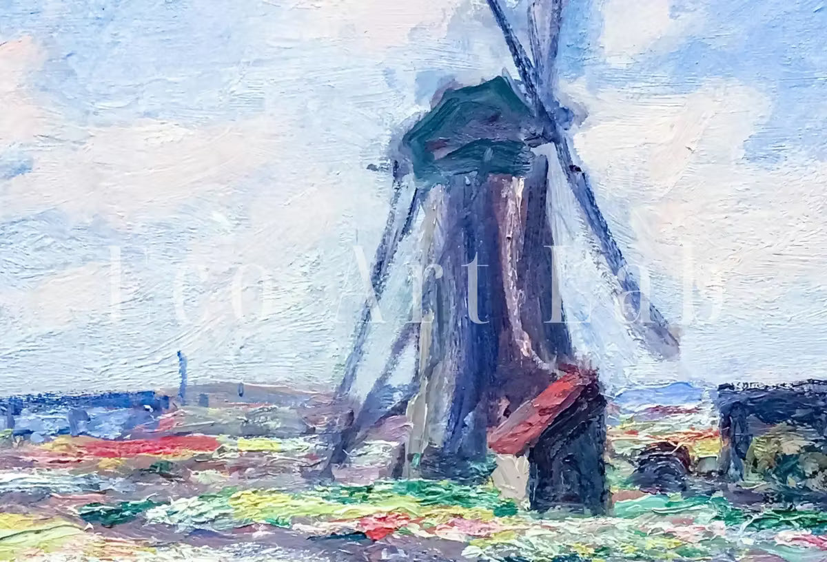 Famous Claude Monet Windmill in Tulip Field Painting. Instant Download Vintage Decor. Monet Botanical Printable Wall Art. Vintage Decor – Printable Wall Art