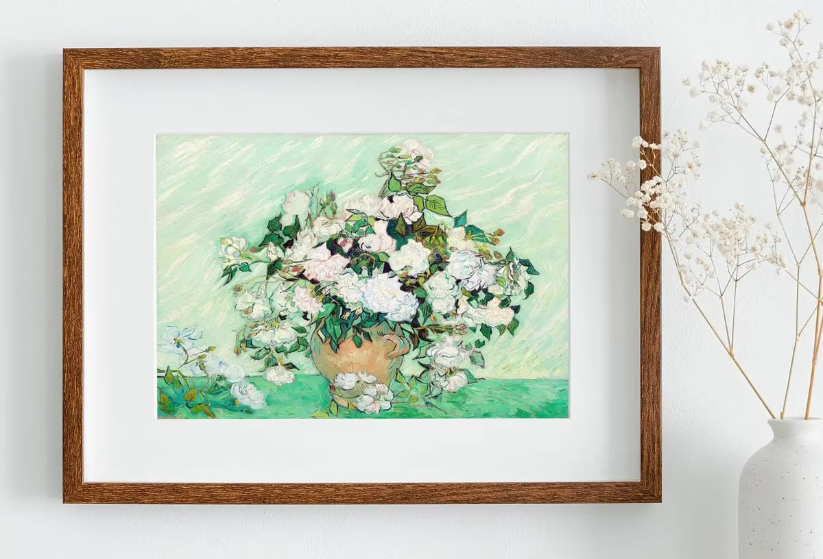 Famous van Gogh Roses Painting Art Print. Instant Download Printable van Gogh Fine Art. Vintage Still Life White Roses Painting. – Printable Wall Art