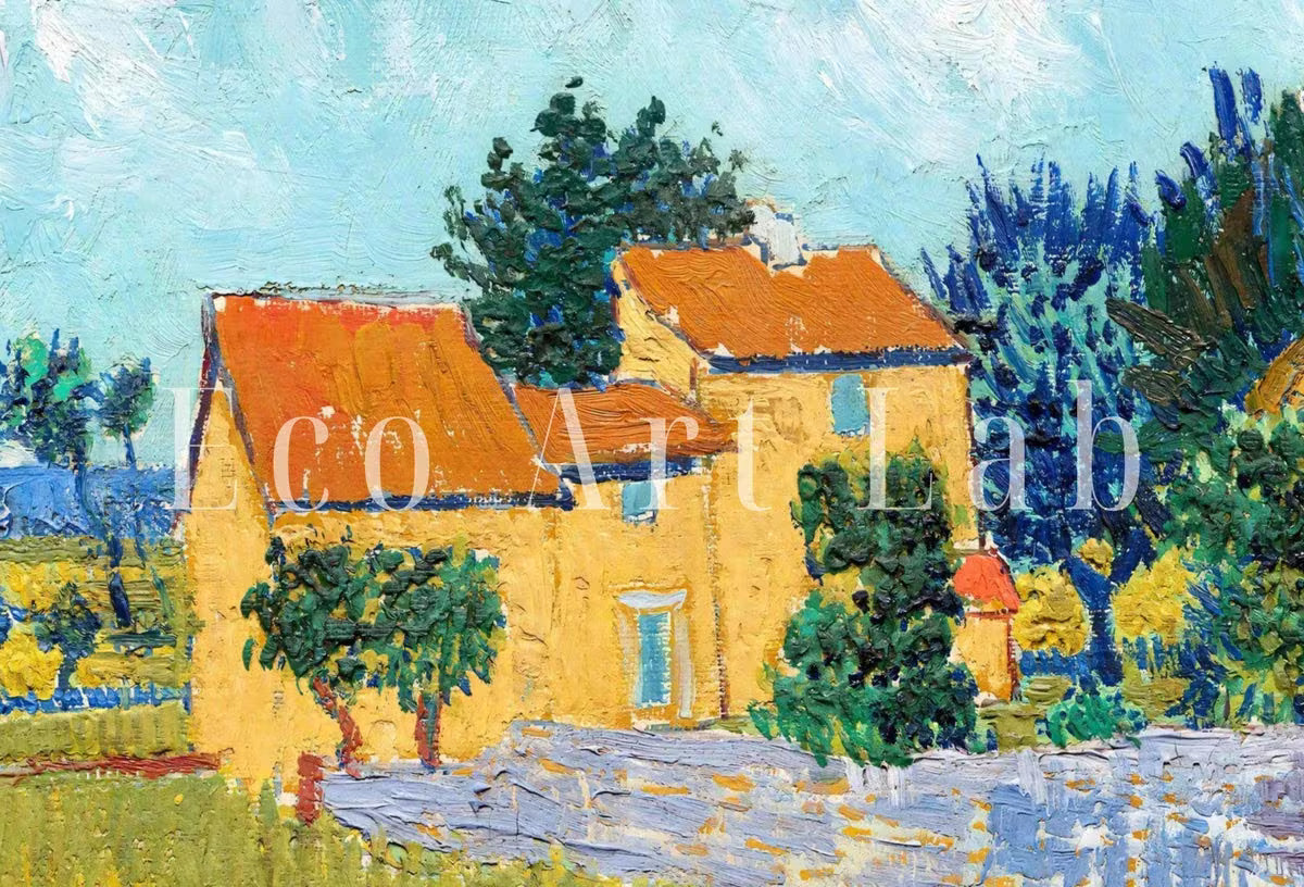 Farmhouse in Provence Vincent van Gogh Painting. Famous Printable Art. Instant Download van Gogh Vintage Landscape Fine Art  – Printable Wall Art