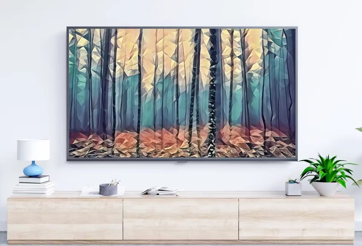 Fog in Autumn Forest Landscape, Samsung Frame TV Art Abstract Painting, Instant Download Nature Art, Art for TV, Colorful Art for Frame TV – Frame TV  Art