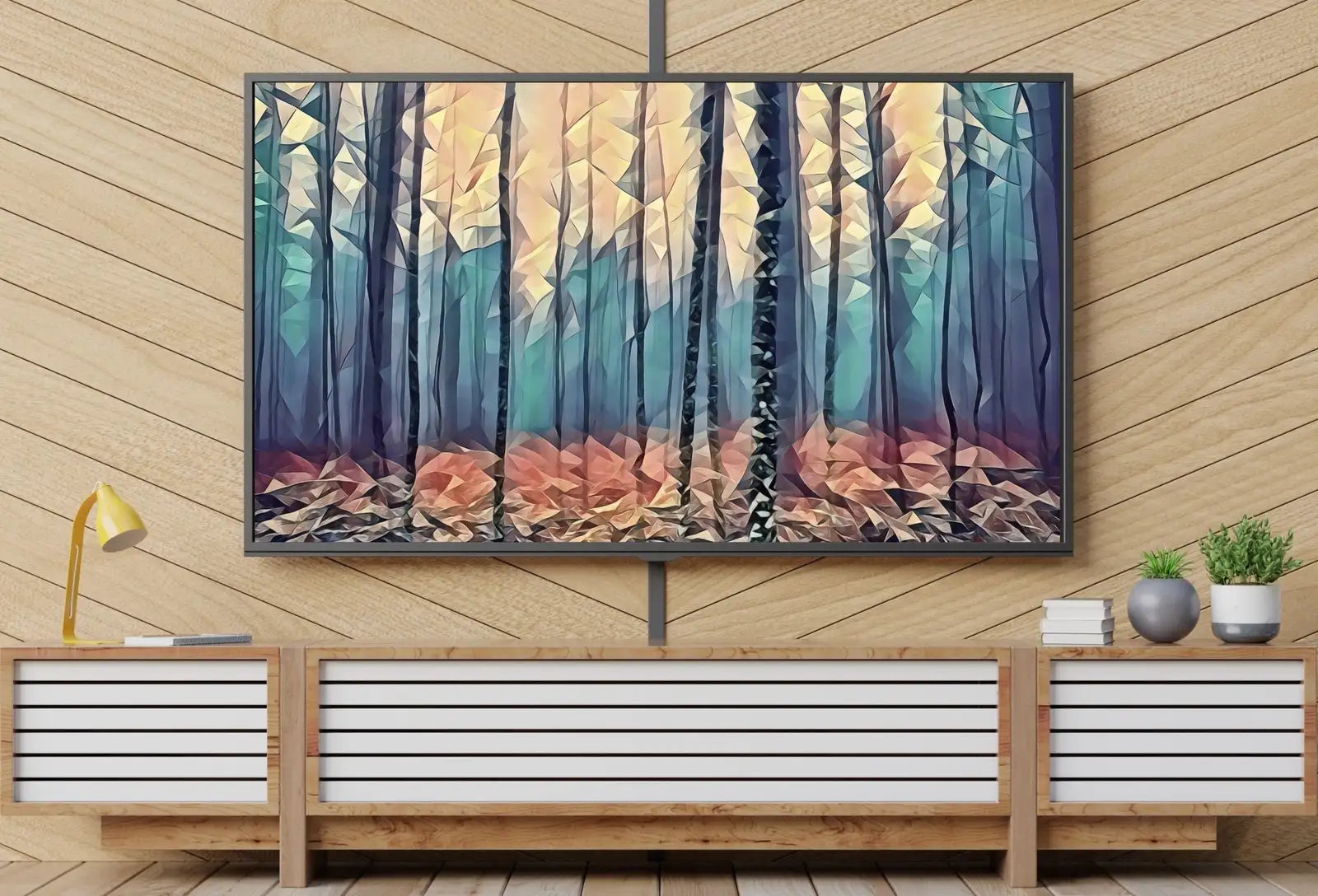 Second included artwork preview from Fog in Autumn Forest Landscape, Samsung Frame TV Art Abstract Painting, Instant Download Nature Art, Art for TV, Colorful Art for Frame TV featuring various scenes.