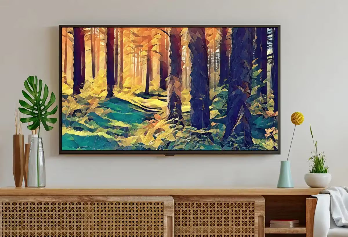 Forest in the Fall Frame TV Art Landscape Painting , Digital Art for Tv, Colorful Autumn Abstract Frame TV Art – Frame TV  Art