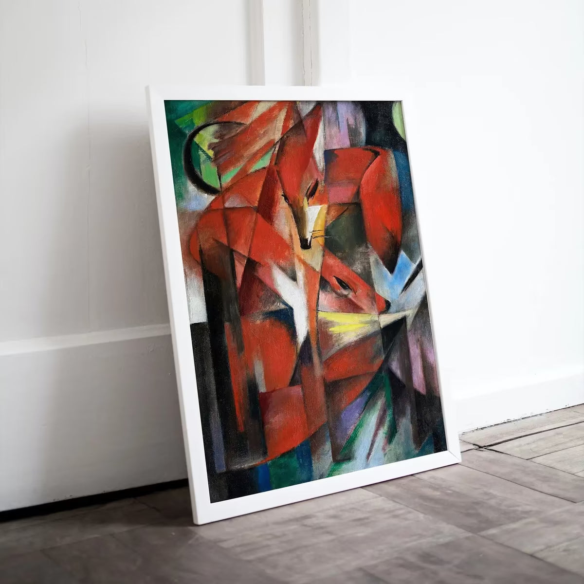 Fox Painting Surreal Abstract Art Print Geometric Vintage. Instant Download Abstract Fox Painting Geometric Art. Printable Red Fox Painting – Printable Wall Art