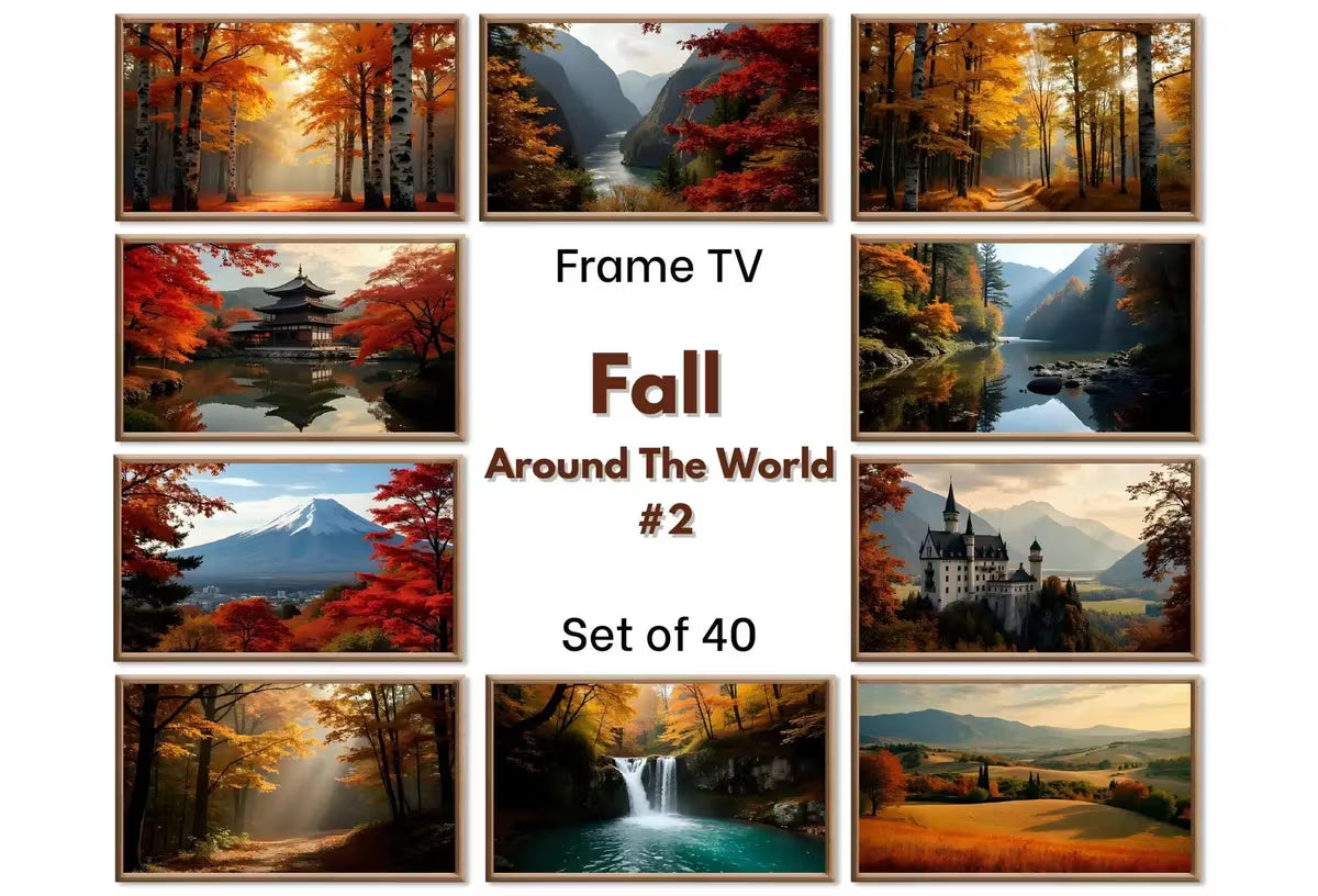 Frame TV Art Fall | 40 Autumn Decor Instant Download | Fall Wall Art | Samsung Frame TV Seasonal Decor. Set 2/3 – Frame TV Art Set