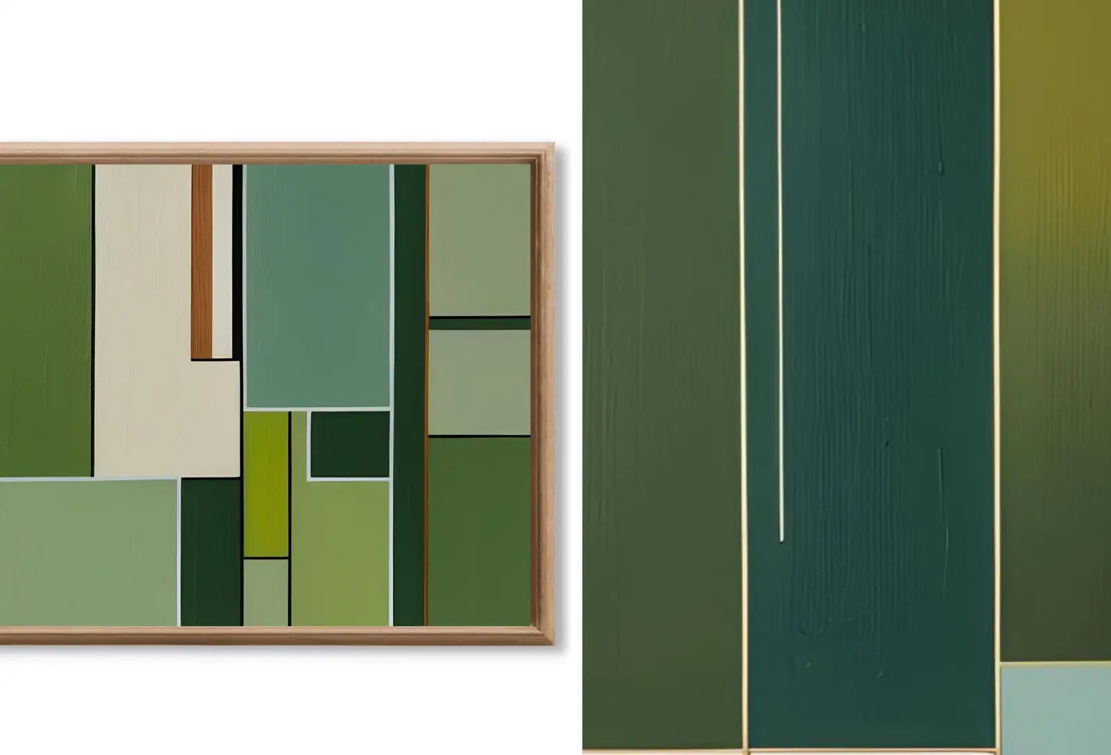 Detail view of artwork from Frame TV Art: Sage Green Wall Art. Midcentury Modern Abstract Paintings Set of 40. Digital Download for Samsung Frame TV, Hisense Canvas TV. (variation 2)