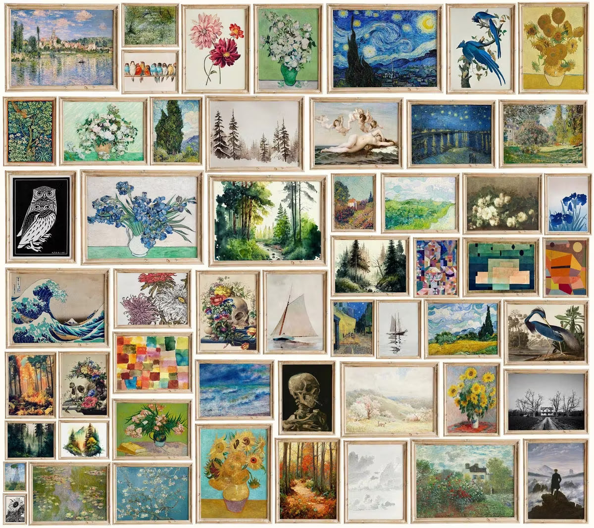 Gallery Wall Set. Printable Art Set of 70 Vintage Famous  Prints. Eclectic Wall Art Home Decor. – Printable Wall Art Set