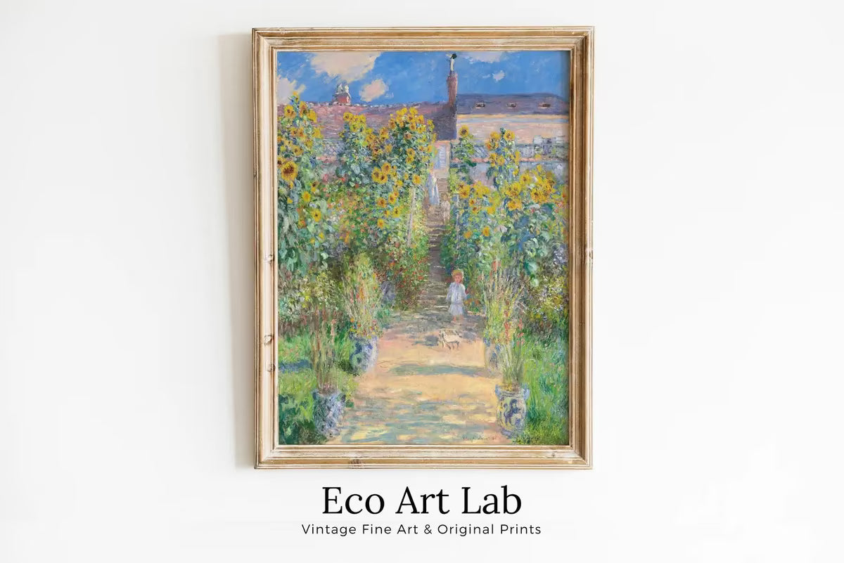 Garden with Sunflowers Famous Claude Monet Painting. Instant Download Vintage Decor. Monet Botanical Print Printable Wall Art. Vintage Decor – Printable Wall Art