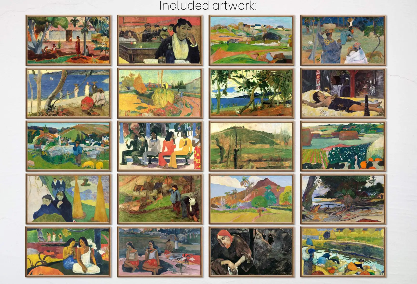 Included artwork preview showing first selection of artworks from Gauguin Wall Art for Frame TV.