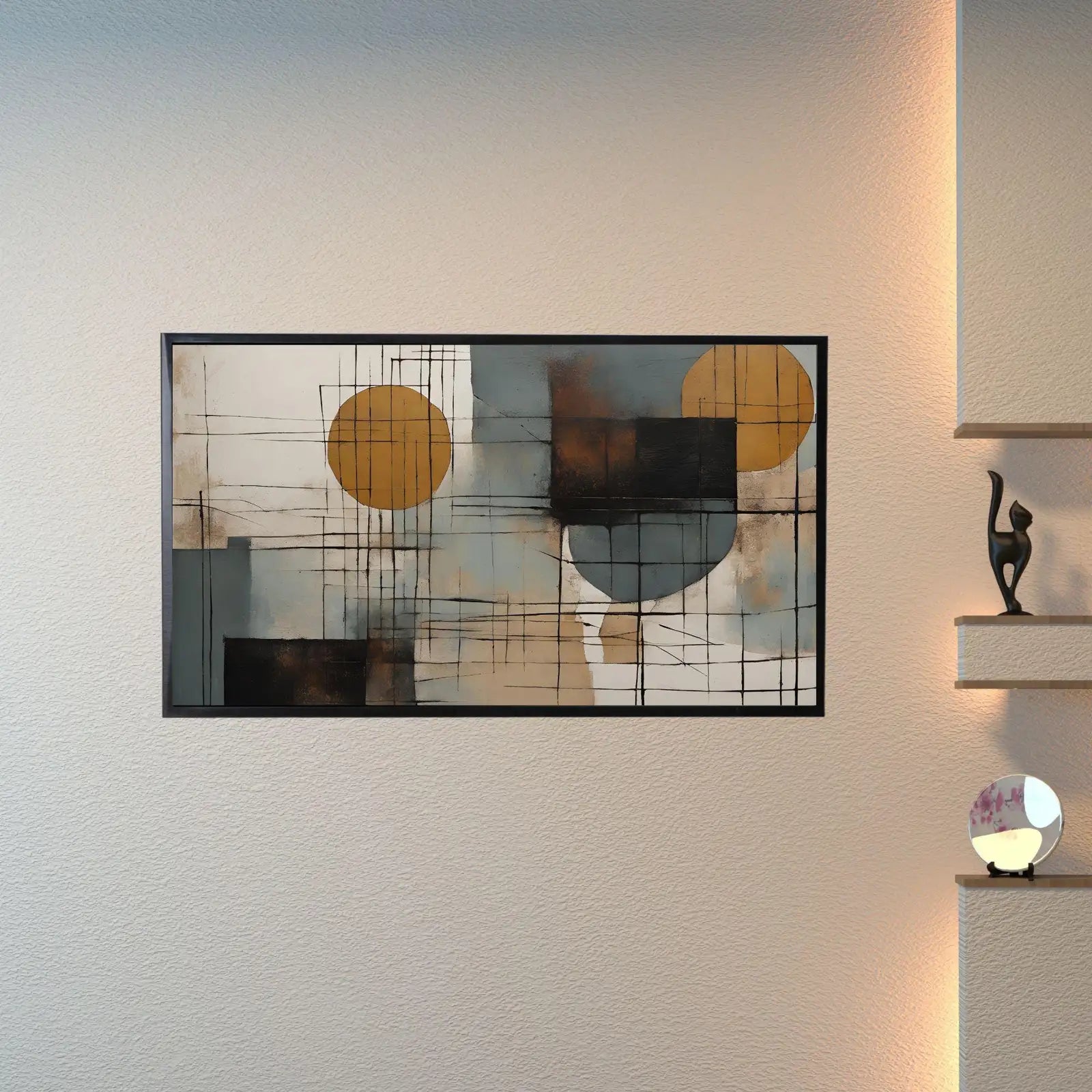 Detail view of artwork from Geometric Abstract Art For Frame TV. Wabi Sabi Decor. Mid Century Modern and Japandi Wall Art Inspiration. Instant Download. (variation 1)