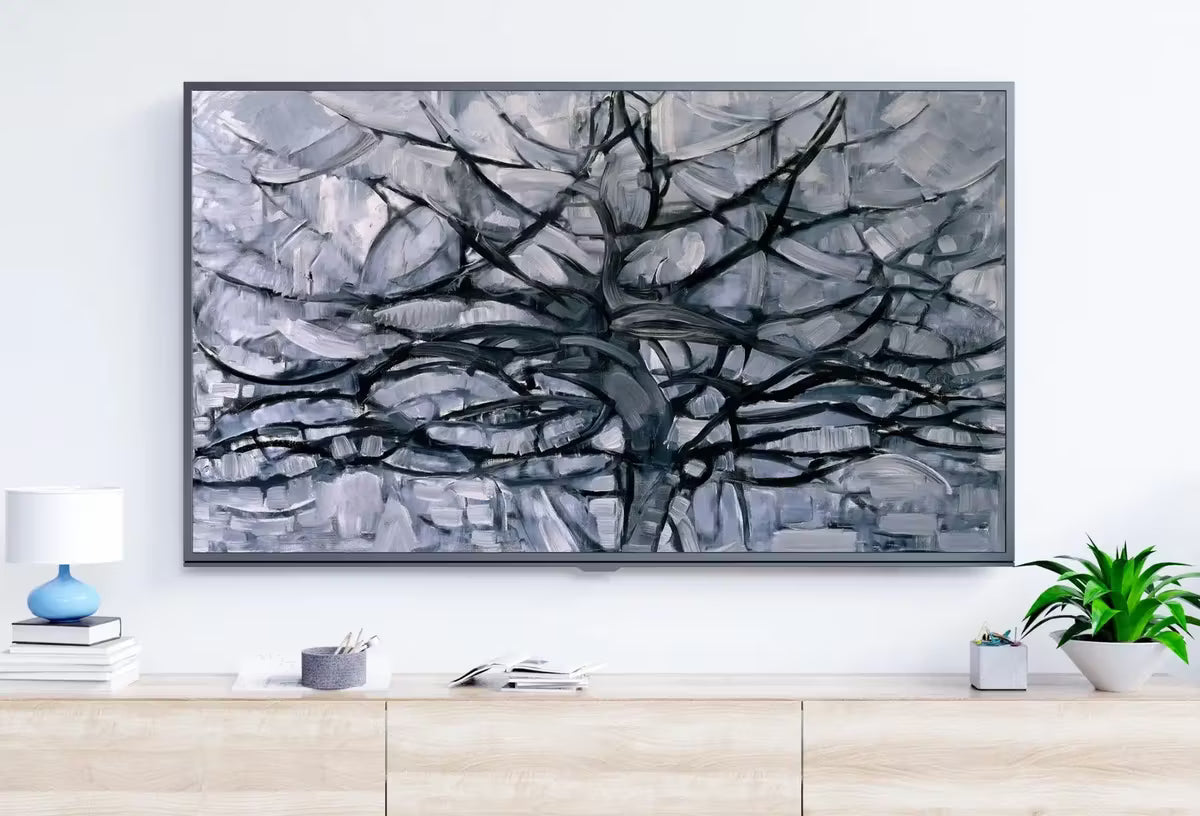 Gray Tree Vintage Famous Painting Abstract Samsung