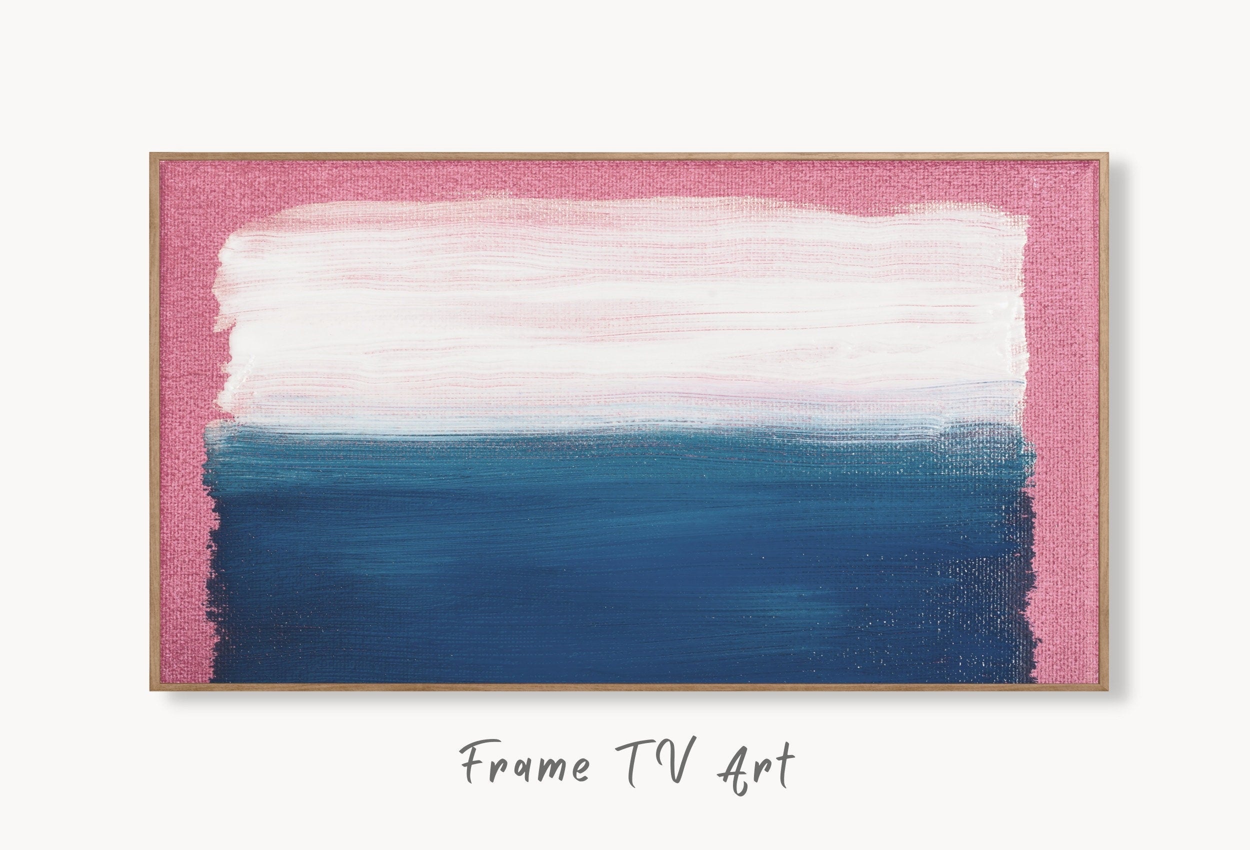 Pink Blue & White Abstract Painting Frame TV Art. Digital Download, Digital Art for TV, Colorful Wall Art, Abstract Artwork for The Frame TV