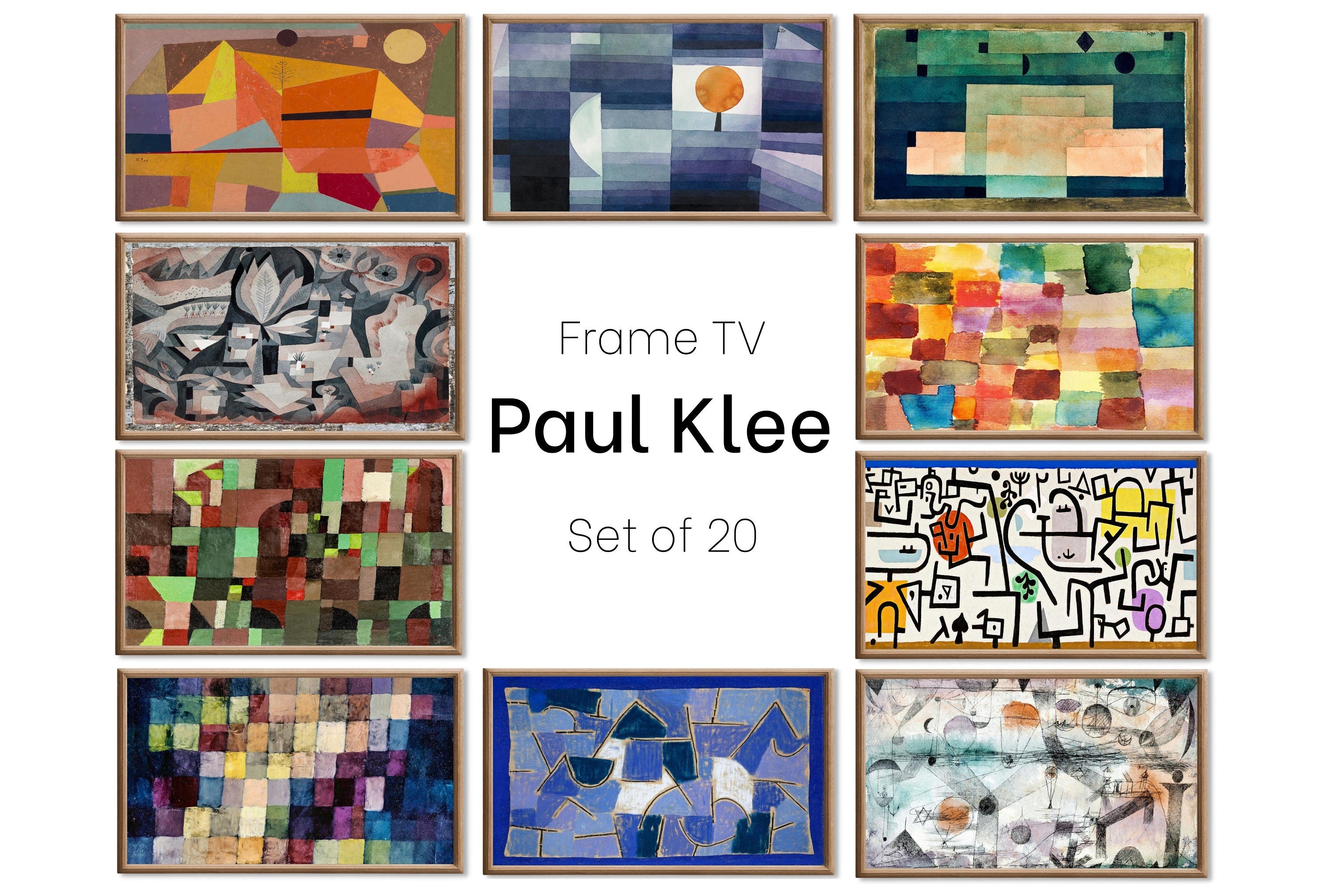 Set of 20 Samsung Frame TV 4K Art. Ultimate Paul Klee Famous Paintings Collection. Abstract Paul Klee Art Set. Instant Download Frame TV Art