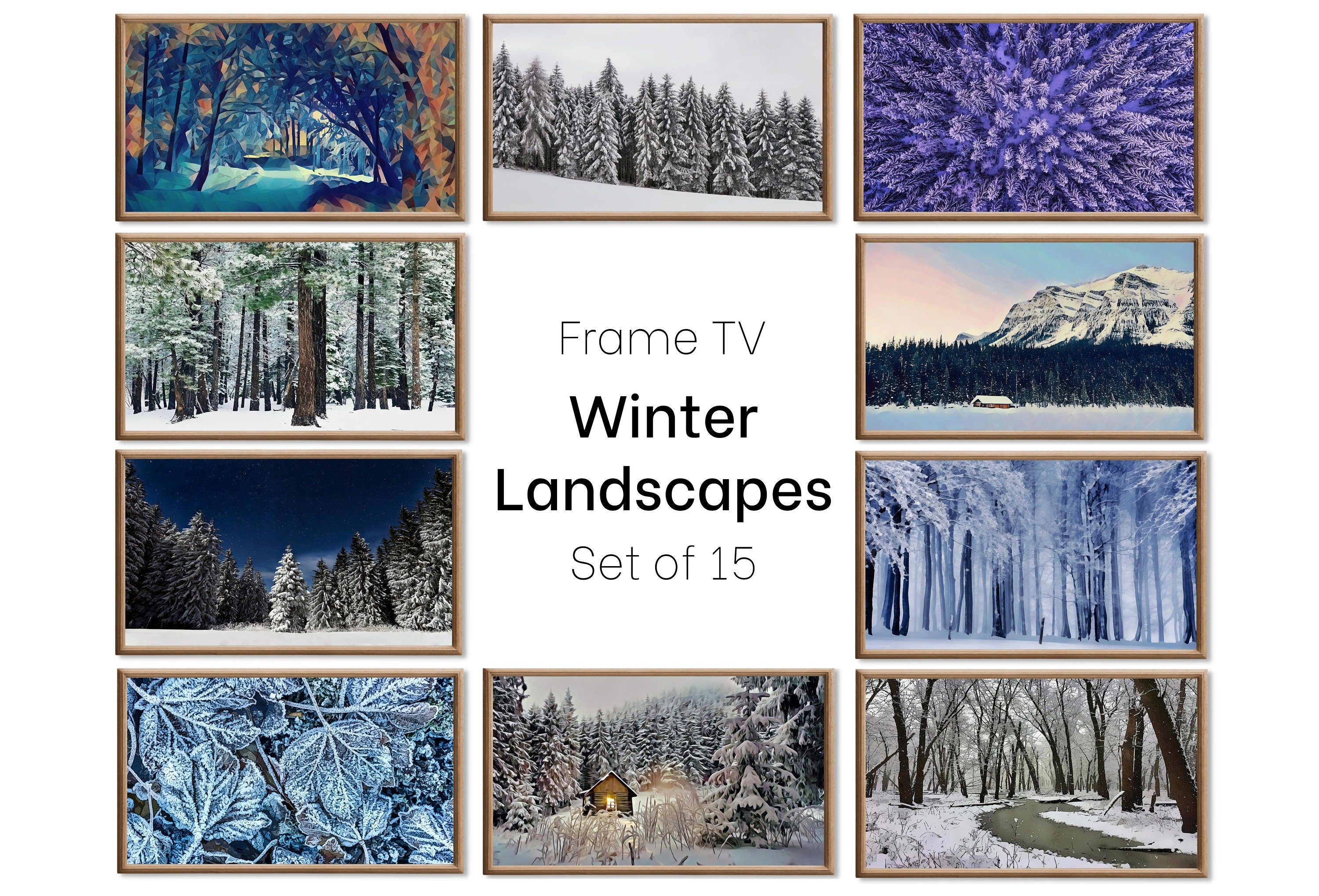 Set of 15 Samsung Frame TV 4K Art. Winter Wall Art Nature Digital Collection. Winter Snow Decor TV Art Set. Instant Download Frame TV Art.
