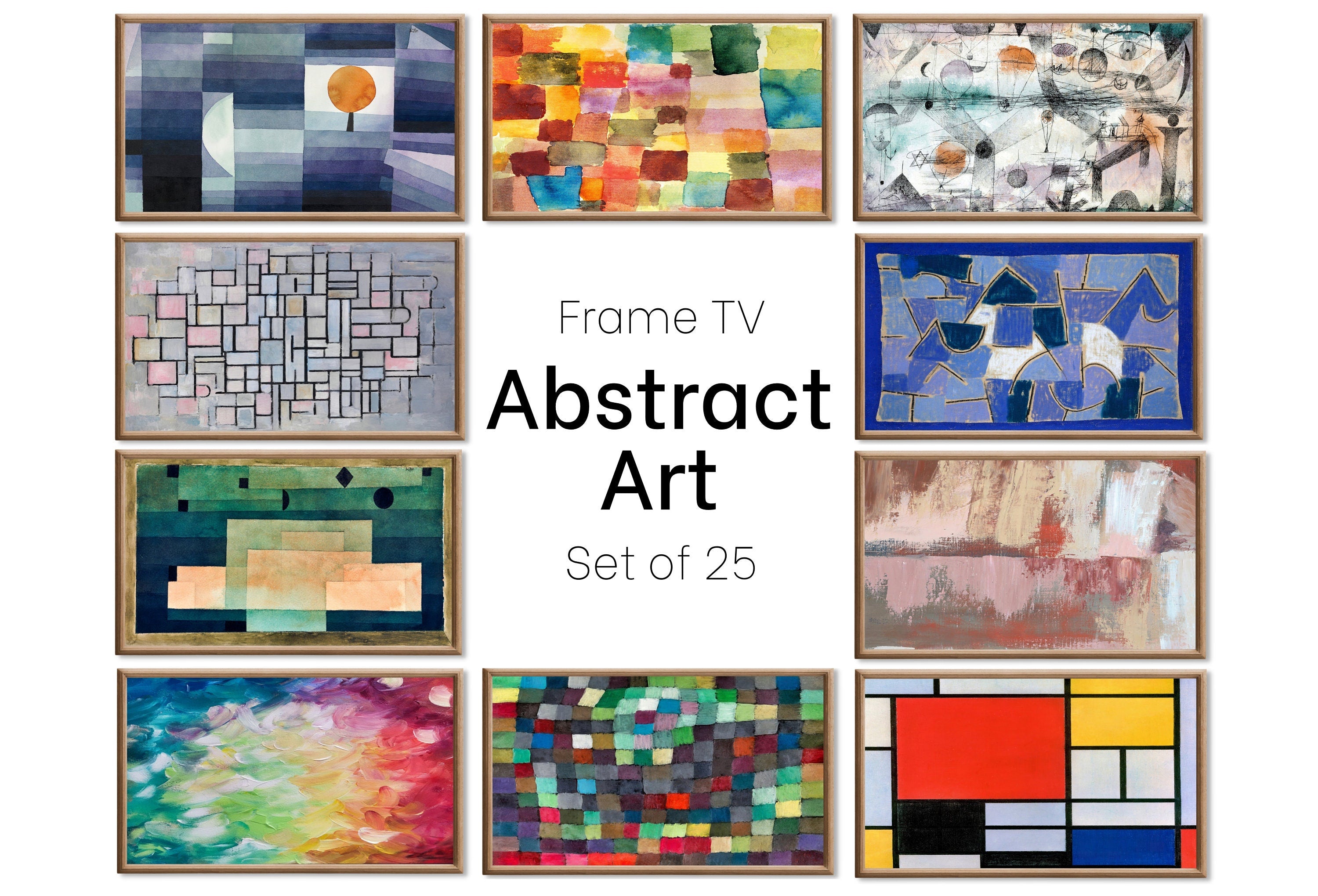 Set of 25 Samsung Frame TV 4K Art. Ultimate Abstract Vintage & Modern Paintings Collection. Abstract Art Set. Instant Download Frame TV Art