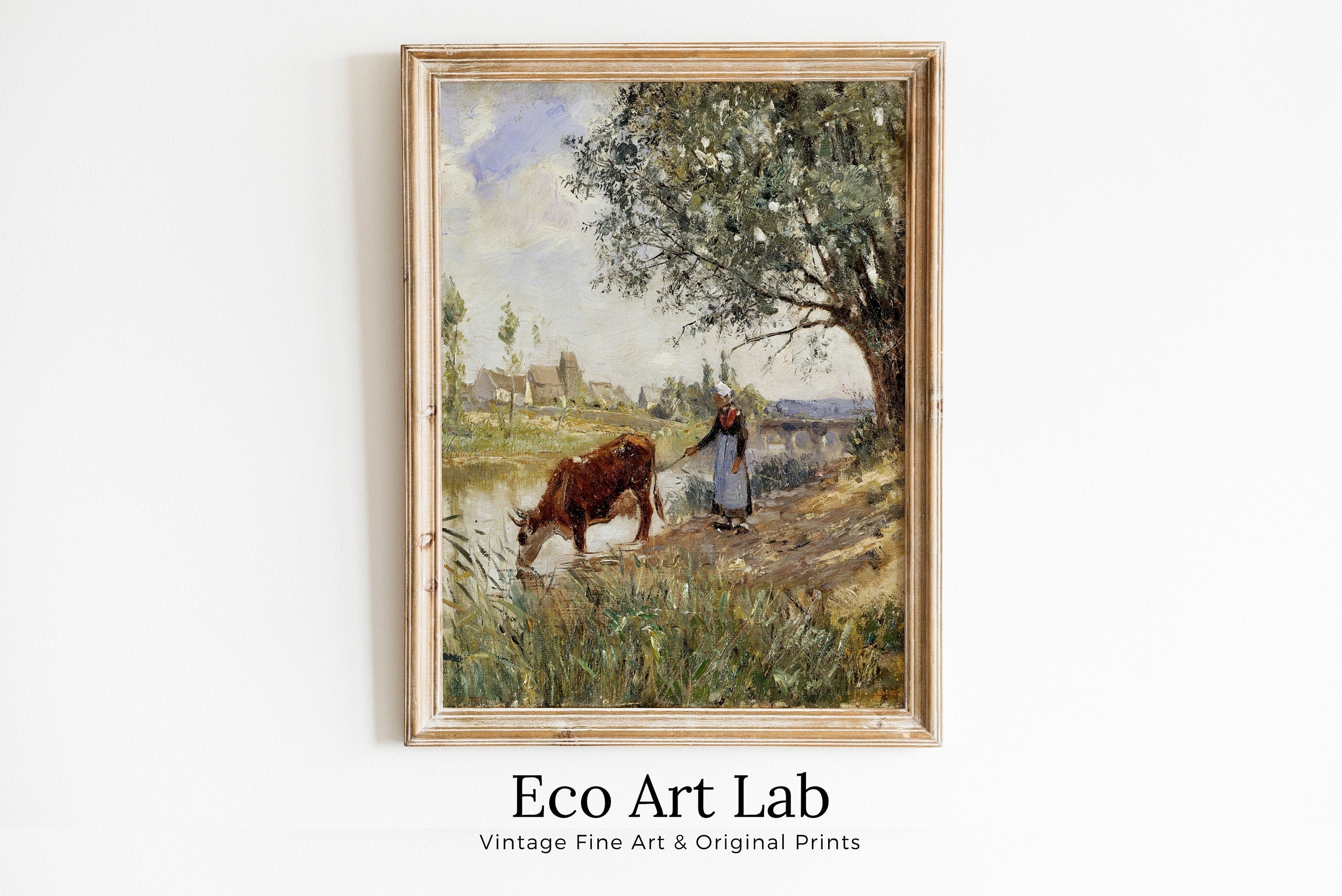 Countryside Landscape Printable Famous Painting Art Print. Instant Download Vintage Fine Art Print. Country Farmhouse Decor Digital Download