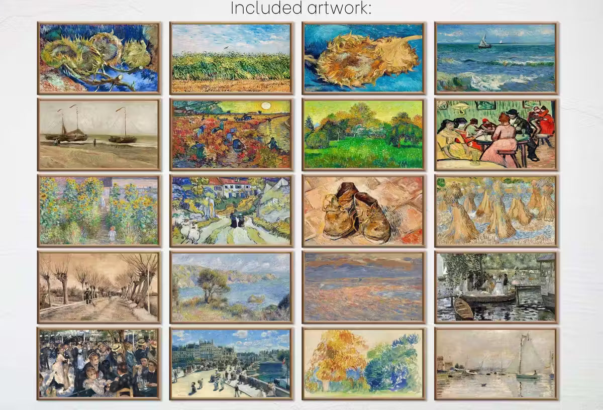 Impressionist Frame TV Art | Van Gogh, Renoir, Claude Monet Wall Art | 40 Masterpieces Instant Download | Samsung Frame TV Art Set – Frame TV Art Set