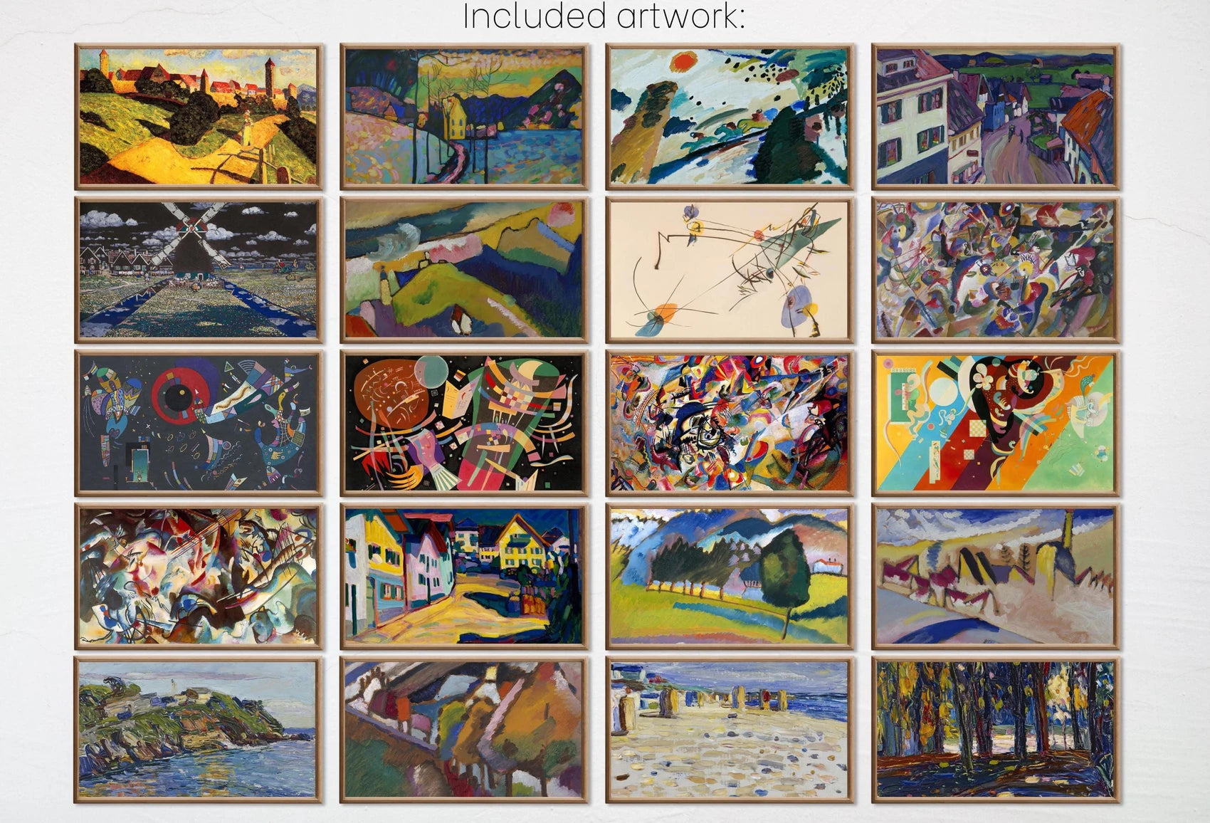 Included artwork preview showing first selection of artworks from Kandinsky Art for Samsung Frame TV.