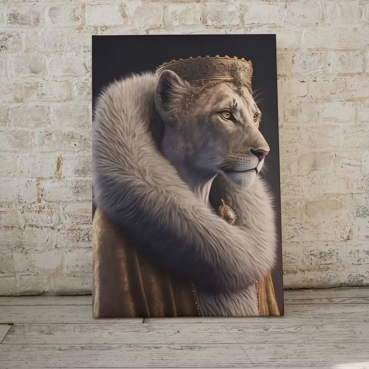 King & Queen Lions Set of 2 Prints. Digital Paintings Printable Wall Art. Couple Lion Poster. 2 Piece Wall Art. Contemporary Lions Portraits – Printable Wall Art Set