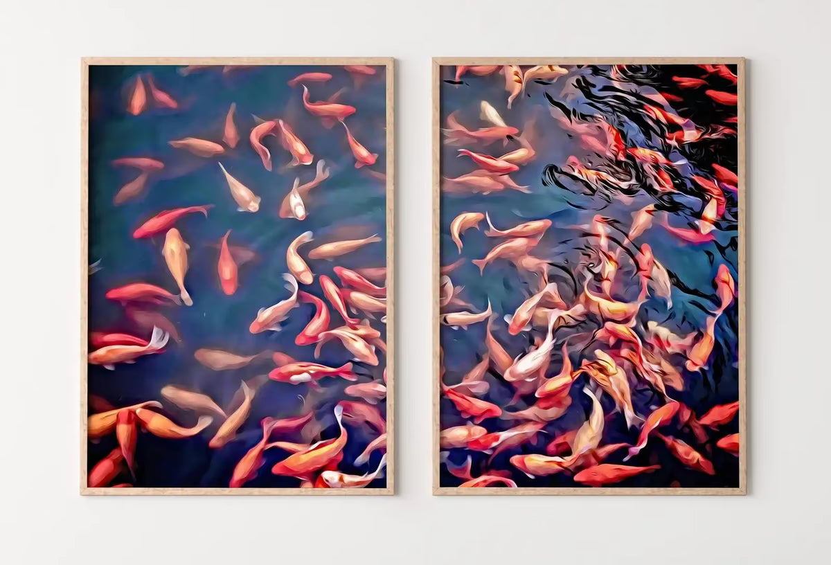 Koi Fish Wall Art Set of 2 Prints, Koi Fish Print Wall Art Set, Instant Download Printable Wall Art, Photography Print, Zen Wall Art – Printable Wall Art Set