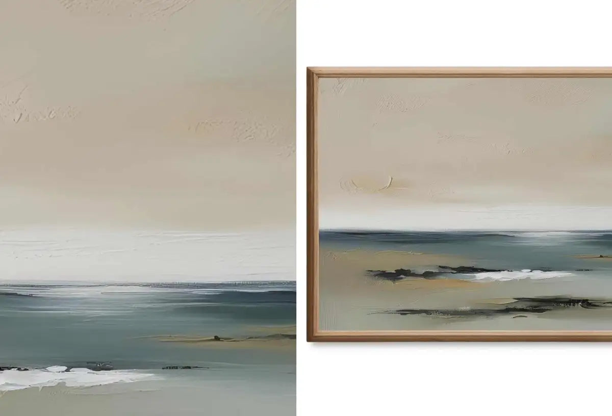 Detail view of artwork from Minimalist Coastal Frame TV Art Set. (variation 2)