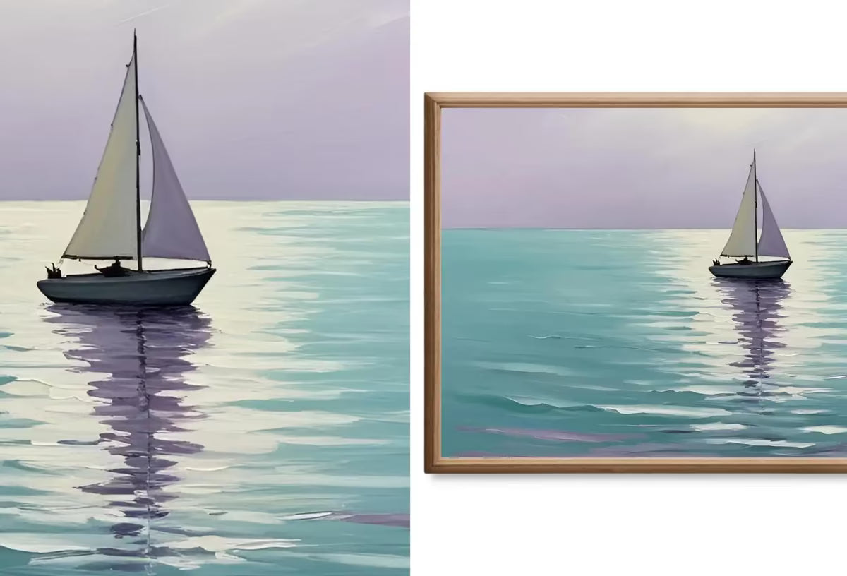 Minimalist Landscape Painting – Samsung Frame TV Art Set – Japandi Wall Art, Coastal Decor, Boho, Neutral Minimalist Wall Art Set of 40 – Frame TV Art Set