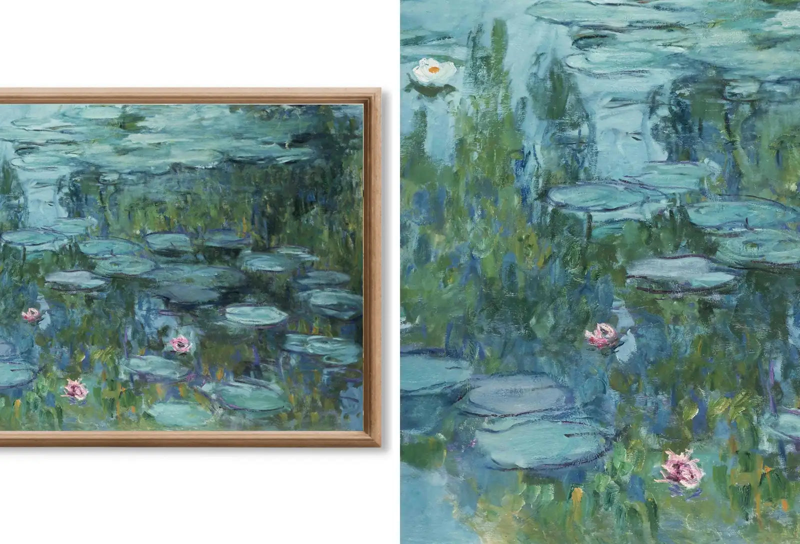 Included artwork preview showing first selection of artworks from Monet Water Lilies Frame TV Art Set.
