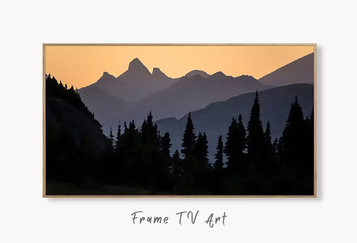 Mountain and Forest Sunset Landscape Samsung Frame TV Art. Abstract Evening Art Samsung TV,  for Samsung Frame, Frame TV Art – Frame TV Art Set