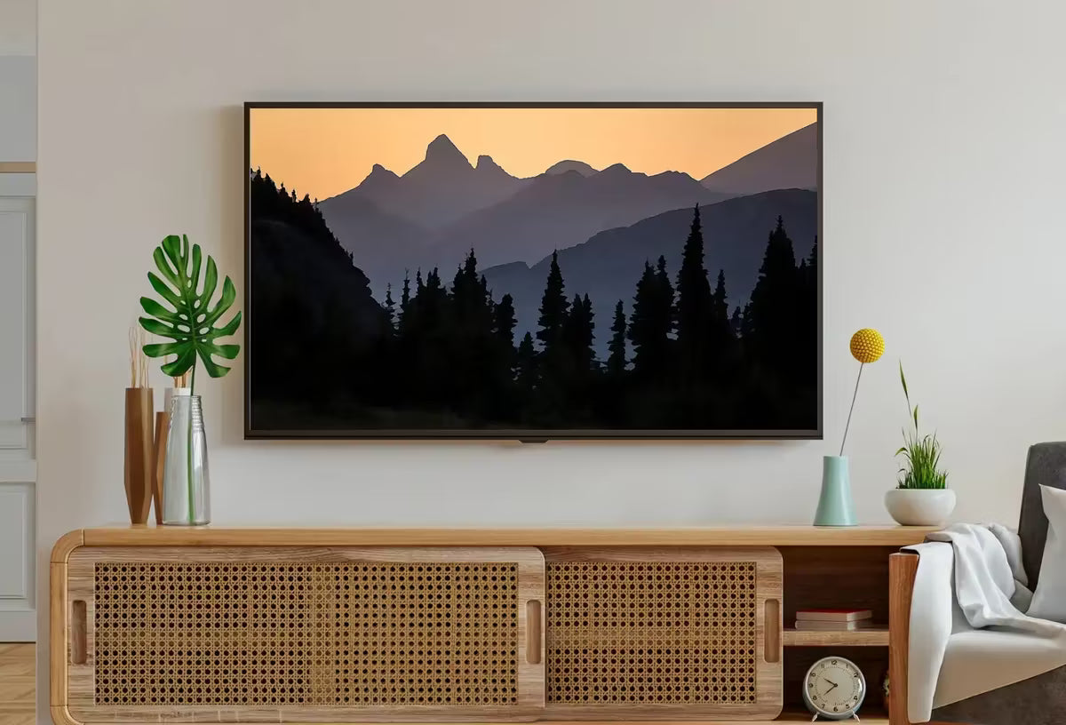 Mountain and Forest Sunset Landscape Samsung Frame TV Art. Abstract Evening Art Samsung TV,  for Samsung Frame, Frame TV Art – Frame TV Art Set