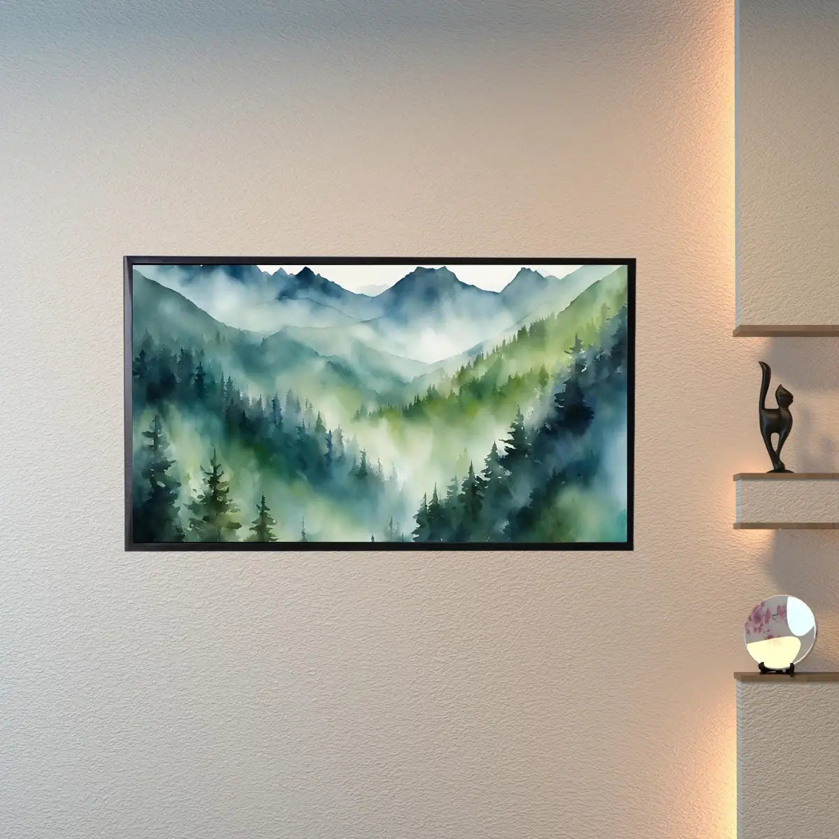 Detail view of artwork from Mountain Forest Art for Samsung Frame TV I Nature Landscape Decor for Frame TV I Mountain Forest Scene Digital Download. (variation 2)